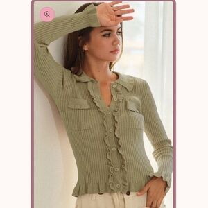 LovLov Women's Ribbed Sweater - Olive